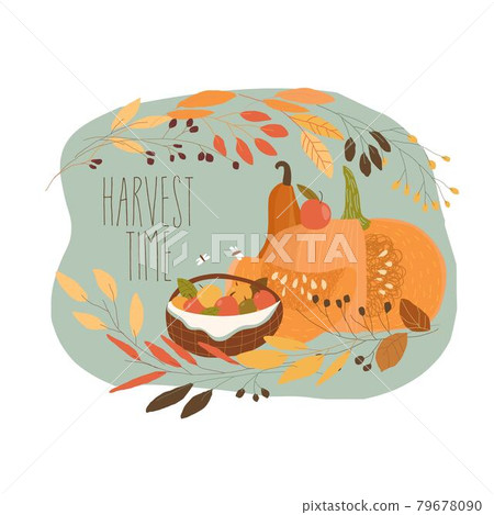 Still Life with Pumpkin and Autumn Fruits 79678090