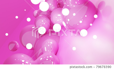 Colorful sticky spheres on a pink surface. 3D illustration 79678390