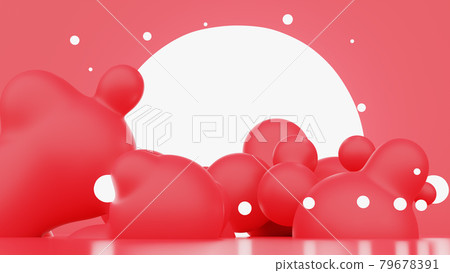 Abstract red landscape. 3D illustration 79678391