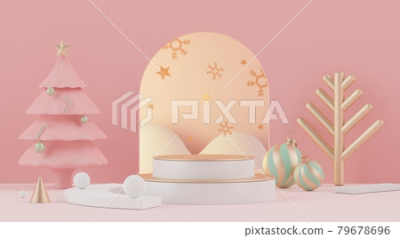 3d render of Abstract minimal display podium for showing products or cosmetic presentation with pastel scene 3d render of Abstract minimal display podium for showing products or cosmetic presentation with pastel scene 79678696