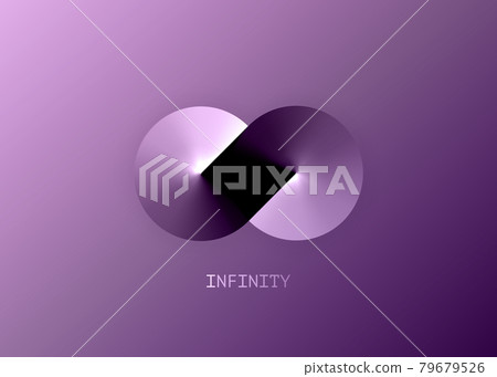 infinity business logo Template for your design. Eternity concept in metallic gradient color, abstract metallic sign violet spectrum icon, Metal loop Vector illustration isolated on purple background infinity business logo Template for your design. Eternity concept in metallic gradient color, abstract metallic sign violet spectrum icon, Metal loop Vector illustration isolated on purple background 79679526