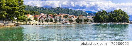 Idyllic beautiful island Rab. Travel and holidays in Croatia Idyllic beautiful island Rab. Travel and holidays in Croatia 79680063