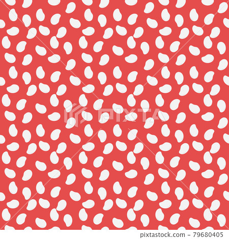 Rice grain seamless pattern red Rice grain seamless pattern red 79680405