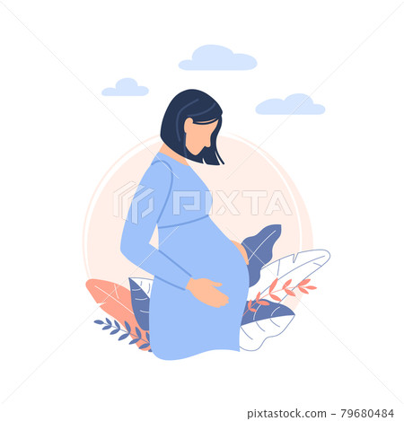 Pregnant woman. Flat pregnancy concept isolated - Stock Illustration  [79680484] - PIXTA