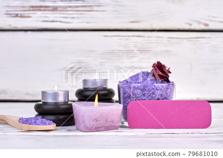 Blank paper for copy space and spa treatment accessories. 79681010