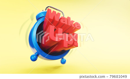 retro vintage Alarm clock with wake up wording Time concept 3d rendering retro vintage Alarm clock with wake up wording Time concept 3d rendering 79681049