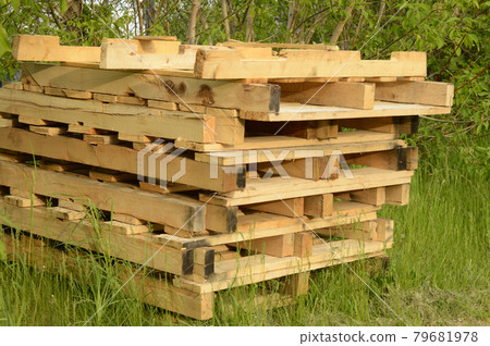 Stack of Wood Pallets 79681978