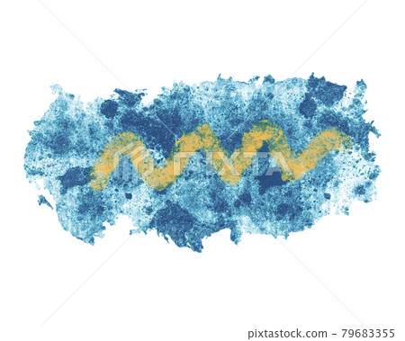 Vector watercolor illustration of blue spot with yellow zigzag, marine background, backdrop, banner. Vector watercolor illustration of blue spot with yellow zigzag, marine background, backdrop, banner. 79683355