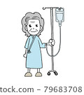 Grandmother giving an IV drip 79683708