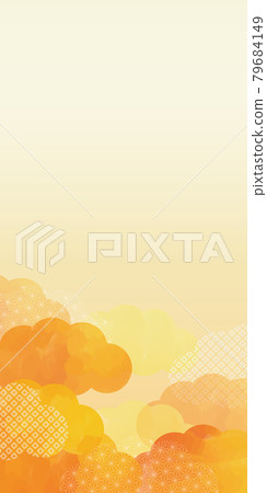 Sunset color watercolor Japanese pattern background Sunset color watercolor Japanese pattern background 79684149