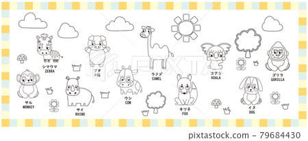 可愛動物系列線描Vol3 79684430