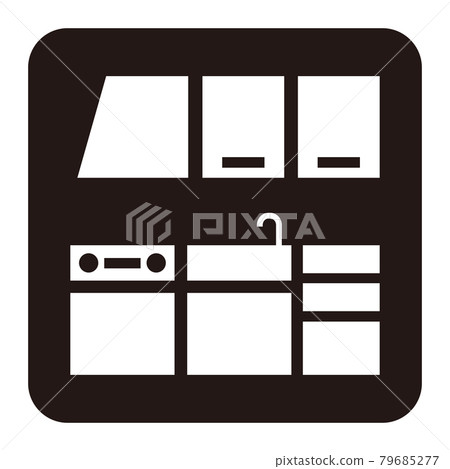 廚房簡單圖示/白色空白 79685277