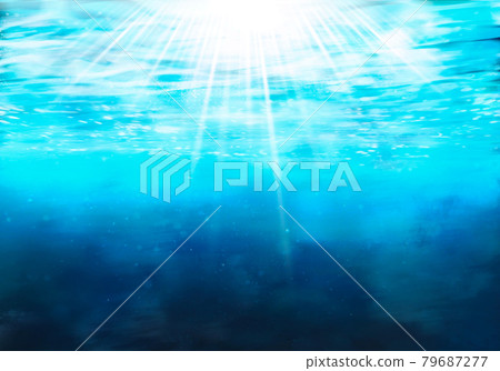 An illustration of the sparkling water surface seen from underwater in the ocean or pool An illustration of the sparkling water surface seen from underwater in the ocean or pool 79687277