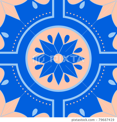 Blue Moroccan tile Pattern in Vector 79687419
