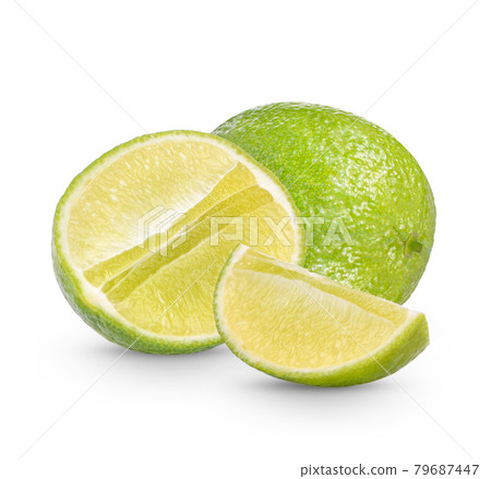 Fresh lime isolated on white background 79687447