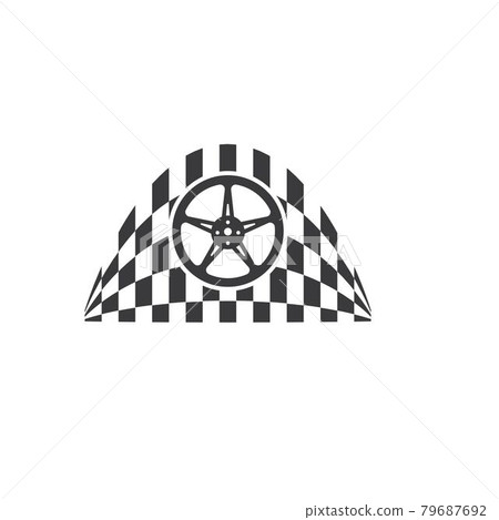racing flag icon of automotif illustration vector 79687692