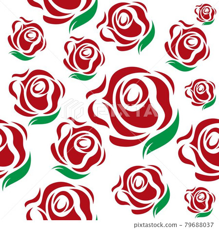 Rose seamless flower Background Template - Stock Illustration [79688037 ...