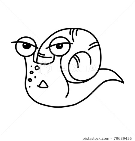 Doodle hand drawn snail for kids coloring concept Doodle hand drawn snail for kids coloring concept 79689436