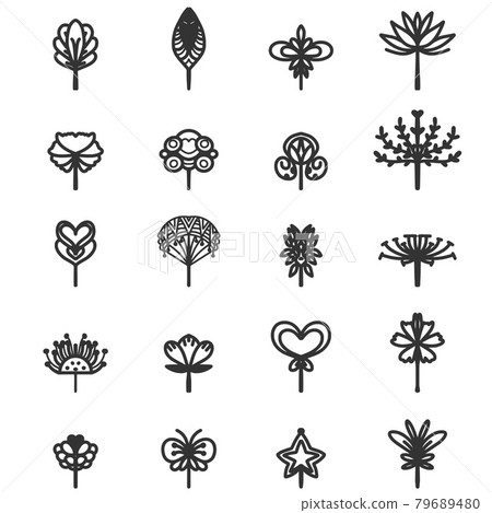 set of doodle trees elements vector isolated on white background set of doodle trees elements vector isolated on white background 79689480