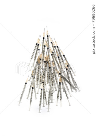 A pile of syringesA pile of syringes 79690266