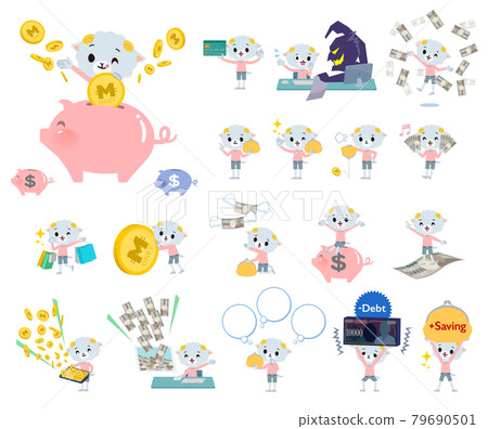A set of sheep boys about money and finances A set of sheep boys about money and finances 79690501