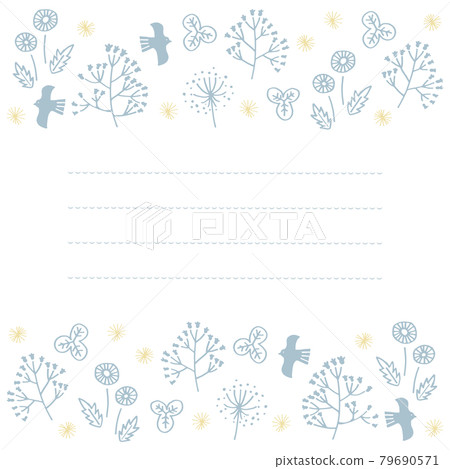 藍色和黃色北歐字母框架 79690571