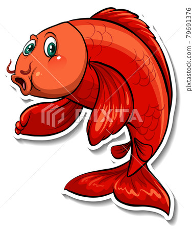 Koi carp fish cartoon sticker Koi carp fish cartoon sticker 79691376