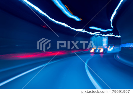 首都高速路口下午深夜夜間東京停車場速度駕駛效果 79691907