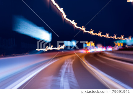 Metropolitan Expressway Junction Afternoon Late Night Night Tokyo Parking Area Speed Speed Driving Effect 79691941