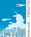 Summer sky and townscape 79692776