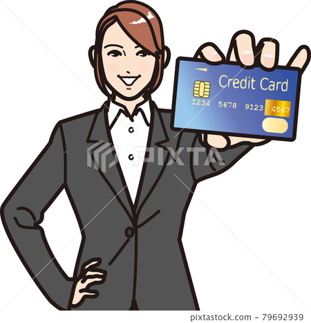 顯示信用卡的女性 79692939