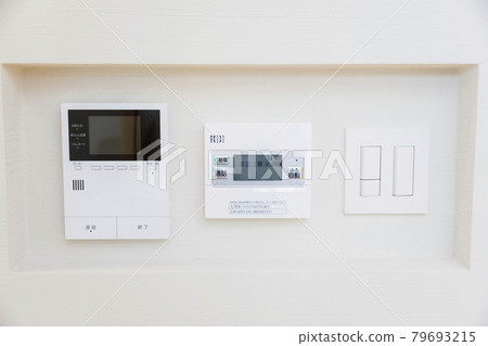 控制面板排列在房子的牆上 79693215