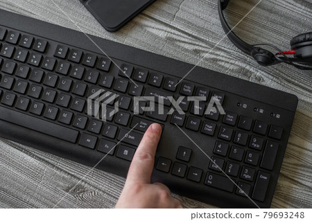 Hands Pointing Pressing Computer Keyboard Enter Keys Typewriting New Ideas With Headphones Tablet. Fingers Tapping Typing Fresh Thoughts Using Wireless Notebook Keypad. Hands Pointing Pressing Computer Keyboard Enter Keys Typewriting New Ideas With Headphones Tablet. Fingers Tapping Typing Fresh Thoughts Using Wireless Notebook Keypad. 79693248