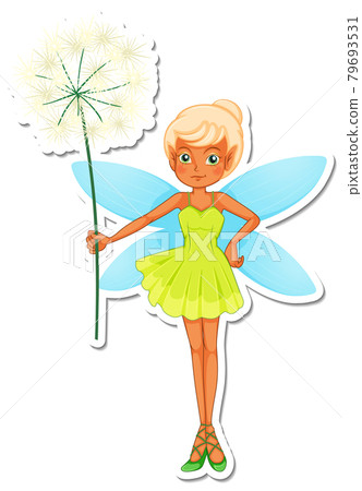Beautiful fairy cartoon character sticker 79693531