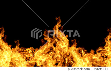 Fire flames isolated on black background Fire flames isolated on black background 79694115
