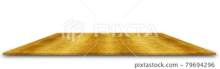 Golden metal plate isolated on white background 79694296