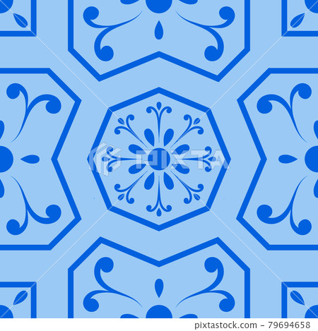 Blue Moroccan tile Pattern in Vector 79694658