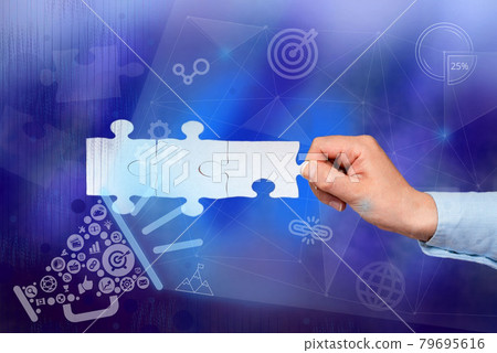Hand Holding Jigsaw Puzzle Piece Unlocking New Futuristic Technologies. Palm Carrying Puzzles Part Displaying Solving Late Innovative Virtual Ideas. Hand Holding Jigsaw Puzzle Piece Unlocking New Futuristic Technologies. Palm Carrying Puzzles Part Displaying Solving Late Innovative Virtual Ideas. 79695616