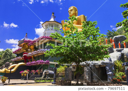 Golden temple in Dambulla - landmarks of Sri lanka Golden temple in Dambulla - landmarks of Sri lanka 79697511