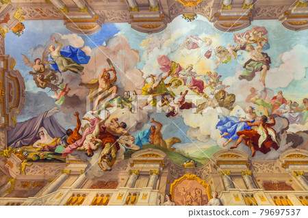 Landmarks of Austria - abbey Melk, fresco over ceiling Landmarks of Austria - abbey Melk, fresco over ceiling 79697537