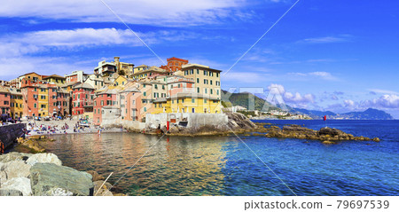 Beautiful villages of Italy - colorful coastal Boccadasse in Genova, Liguria 79697539