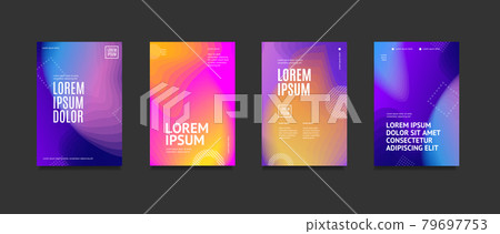 Poster Banner Card with Abstract Vibrant Color Gradient Blot Set. Vector Poster Banner Card with Abstract Vibrant Color Gradient Blot Set. Vector 79697753