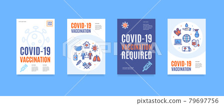 Covid Vaccination Required Poster Banner Set. Vector 79697756