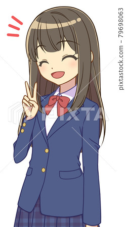 穿西裝外套的女孩和平相處 79698063