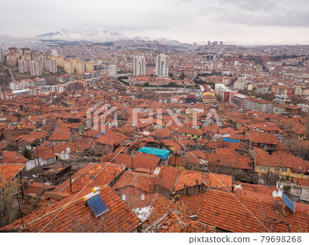 View of the Turkish capital Ankara from the castle on top. 79698268