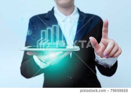 Woman In Suit Standing Holding Tablet Pointing Finger On Futuristic Virtual Button. Lady In Uniform Carrying Touchpad Pressing Modern Interface Symbols. Woman In Suit Standing Holding Tablet Pointing Finger On Futuristic Virtual Button. Lady In Uniform Carrying Touchpad Pressing Modern Interface Symbols. 79698688