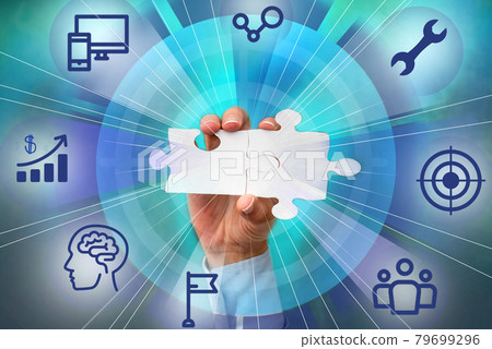 Hand Holding Jigsaw Puzzle Piece Unlocking New Futuristic Technologies. Palm Carrying Puzzles Part Displaying Solving Late Innovative Virtual Ideas. Hand Holding Jigsaw Puzzle Piece Unlocking New Futuristic Technologies. Palm Carrying Puzzles Part Displaying Solving Late Innovative Virtual Ideas. 79699296