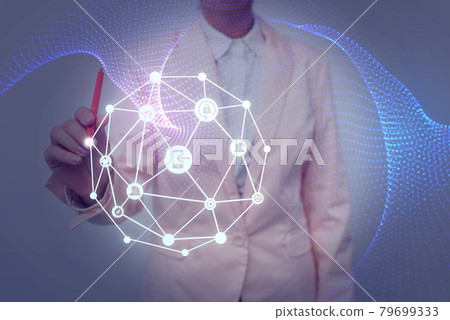 Lady In Uniform Side Standing Holding Tablet In Hand Virtually Typing On Screen. Bussiness Woman Carrying Tab Writing New Futuristic Technologies. Lady In Uniform Side Standing Holding Tablet In Hand Virtually Typing On Screen. Bussiness Woman Carrying Tab Writing New Futuristic Technologies. 79699333