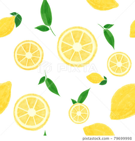 Trendy summer hand drawn Lemon seamless pattern 79699998