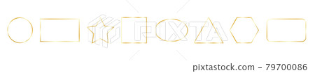 Gold glowing frames on white background. Golden border set. Shine luxury square, circle, star design elements. Wedding decor. Christmas line boarder. Magic effect template. Vector illustration Gold glowing frames on white background. Golden border set. Shine luxury square, circle, star design elements. Wedding decor. Christmas line boarder. Magic effect template. Vector illustration 79700086